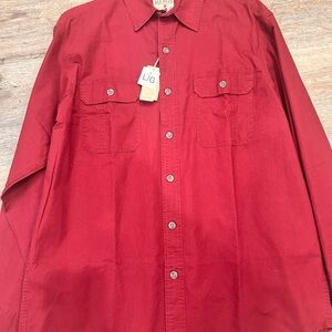 Redhead Brand Men’s Size Large Burgundy L/S Button Up Shirt